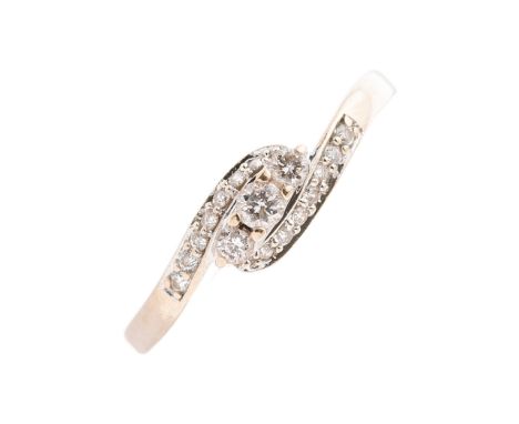 An 18ct gold brilliant-cut diamond dress ring, total diamond weight 0.25ct, engraved to band, hallmarks for Birmingham, ring 