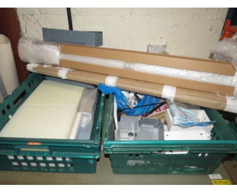 VARIOUS NYLON BLOCK BOARDS, PCB BOARDS, BRASS SHEET, SIDE PANEL, JUNCTION BOXES, ALUMINIUM ANGLE AND BOX SECTION, THREADED BO
