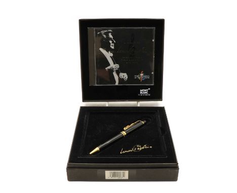 A Mont Blanc Limited Edition 'Leonard Bernstein' ballpoint pen, with gilt metal treble clef clip, complete in fitted box with