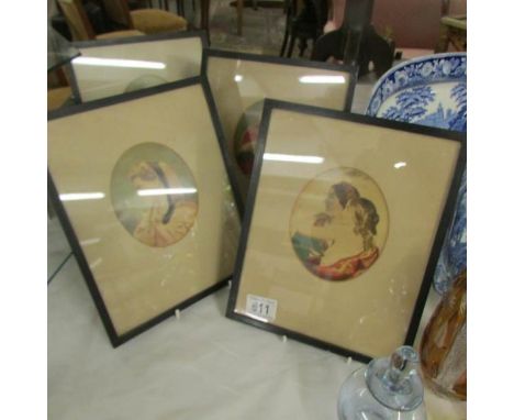 A set of 4 framed and glazed portrait prints of ladies.