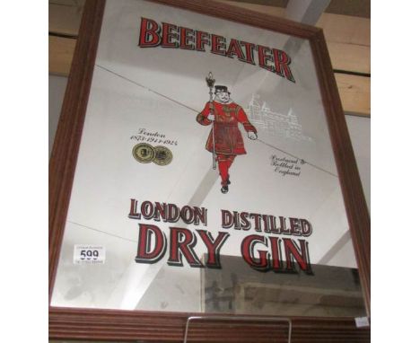 A Beefeater London Dry Gin advertising mirror.