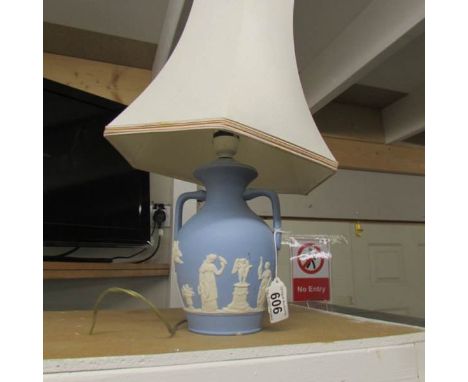A Wedgwood Jasper ware table lamp.