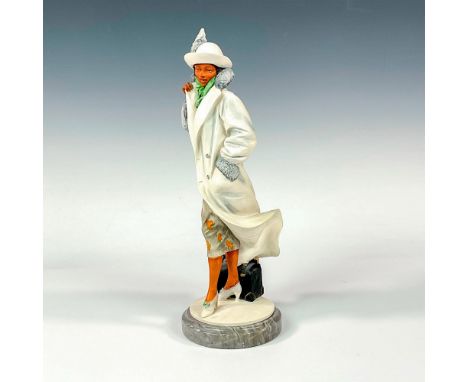 Classique by Royal Doulton collection. Lady in white coat with luggage sitting next to her. Royal Doulton backstamp. This ite
