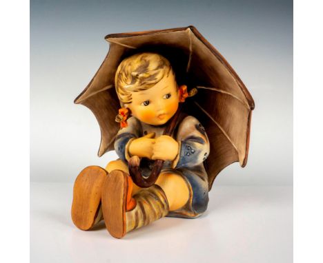 Hand painted in matte finish modeled as a young girl seated holding her umbrella. Goebel backstamp. Issued: 20th c.Dimensions