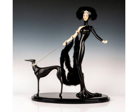 Iconic art deco porcelain designed by ERTE, with stunning detailing. Erte backstamp. Packing box measures: 23"L x 16"W x 12"H
