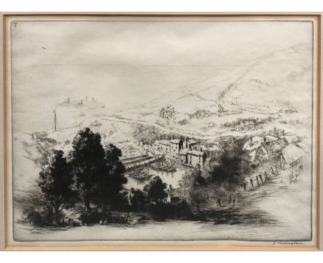 Sidney Tushingham (1884-1968), by and after, Polperro, signed in pencil lower right margin, drypoint engraving, 24cm x 31.5cm