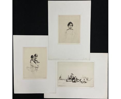 Sidney Tushingham (1884-1968), A group of three - ‘John’;  Venetian brothers;  Venetian seat;  each signed in pencil lower ri