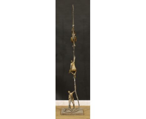 Tolla Inbar (German/Israeli b.1958) A large bronze sculpture, Aspiration Trio, from the Enlarging Rope series, 216cm high, th