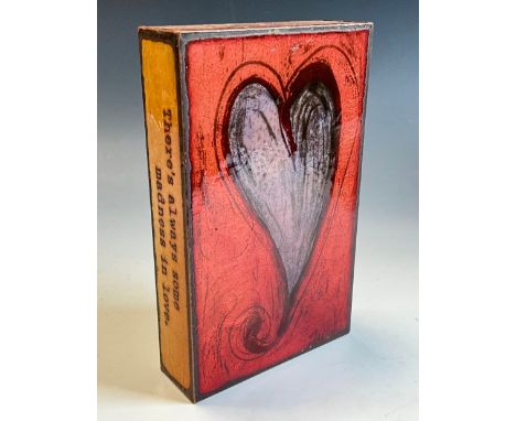 Houston Llew 'There's alwas some madness in love', enamal glass on copper, Title - No. 084 Turner Heart