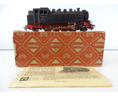 A MARKLIN rare vintage German Outline TT800 steam tank locomotive in original box - G in F/G box (with instructions)