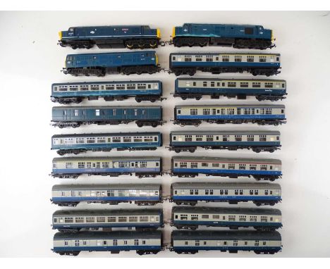 A group of rolling stock by TRI-ANG, LIMA &amp; HORNBY in blue and blue/grey liveries - F/G, unboxed (18)