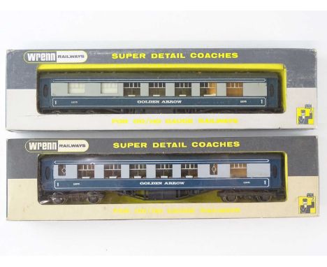 A pair of WRENN Pullman coaches in Golden Arrow blue/grey livery - G/VG in G boxes (2)