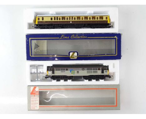 A LIMA class 121 diesel railcar in brown/cream livery together with a class 31 in sector grey livery - VG in G boxes (2)