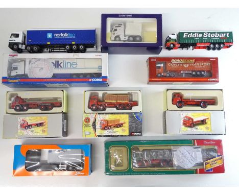 A quantity of larger scale diecast lorries by TEKNO, LION TOYS and CORGI - F/VG in F/G boxes (where boxed) (10)