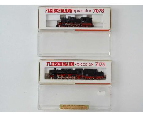 A pair of FLEISCHMANN N Gauge German Outline steam locomotives comprising 7078 and 7175 - G/VG in G boxes (2)