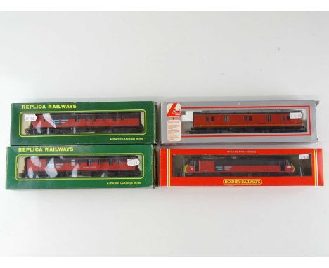 A group of parcels rolling stock by HORNBY, REPLICA and LIMA comprising a Class 90 electric locomotive and parcels vans - mos