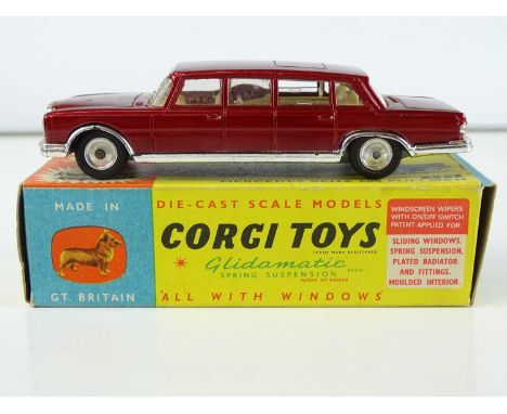 A CORGI Toys 247 Mercedes Benz 600 Pullman in metallic red with working windscreen wipers - G/VG in generally G box