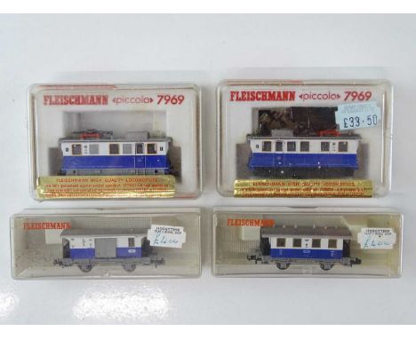 A group of FLEISCHMANN 'Edelweissbahn' N Gauge rolling stock comprising 2 x 7969 locomotive (1 x VG and 1 x spares or repair)