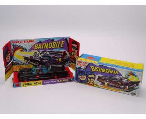 A CORGI Toys 267 Batmobile - First edition with gloss black body - pulsating exhaust flame - no tow hook - complete with secr