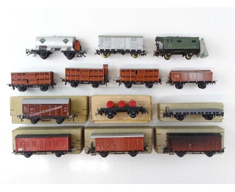 A group of vintage HO wagons by POCHER,  HAG and FLEISCHMANN - G/VG (some in original F/G boxes) (13)
