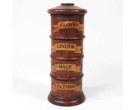 A vintage style wooden spice rack, 19cm high