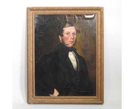 English school, 19th century, portrait of a gentleman, oil on canvas laid on board, 71 x 54cm