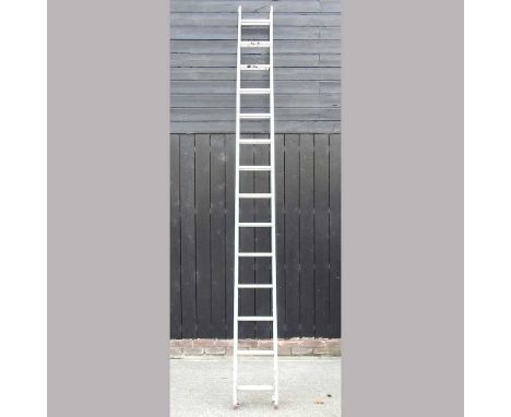 An aluminium extending ladder, 780cm long overall