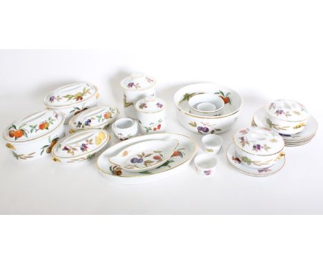 A part Royal Worcester Evesham pattern dinner service to include casserole dishes, bowls, ramekins and jars approx. 20 pieces