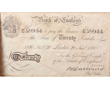 WWII - Operation Bernhard an excessively rare example of a fake British £20 note.  In good condition, recovered from lake Top