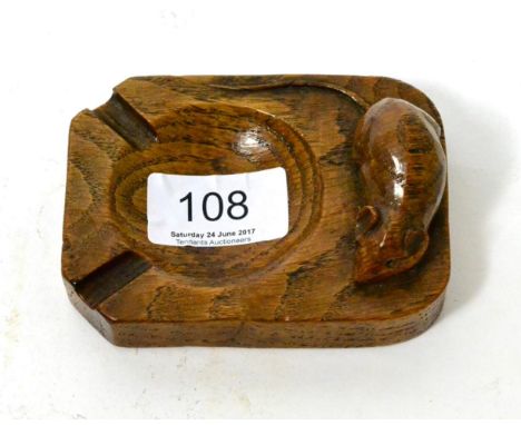 A Robert ''Mouseman'' Thompson oak ashtray 