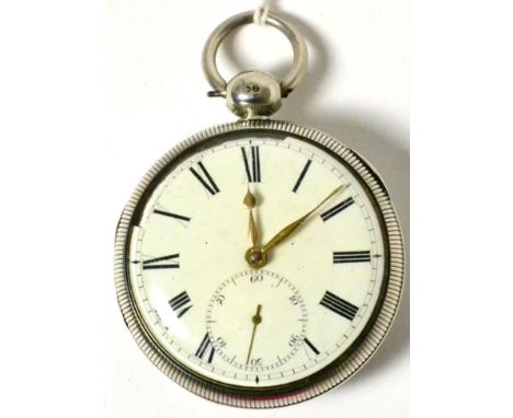A silver pocket watch, signed Jno Crofts, Charterhouse Sque, London, 19th century, lever movement signed and numbered 9844, d