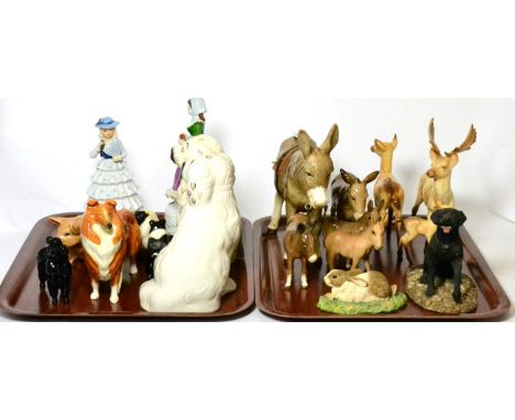 Beswick Animals Including: 'Stag Standing', model No. 981, 'Doe', model No. 999A and 'Fawn', Second Version, model No. 1000B,