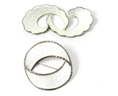 An enamel brooch by Andersen & Scheinpflug and another by Ivor T. Holth (2)