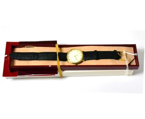 A gents plated and steel wristwatch, signed Omega, model: De Ville, circa 1989, quartz movement, cream coloured dial with Ara