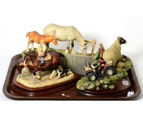 Border Fine Arts 'Off to the Fair' (Farmer and Child on Horseback), model No. EG06 by Anne Wall, limited edition 906/1994, wi