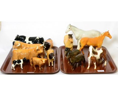 Beswick Horses Including: 'Huntsman's Horse', model No. 1484, palomino gloss, 'Pinto Pony', model No. 1373, 'Highland Pony' '