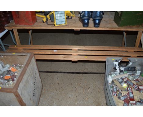 A pine folding bench