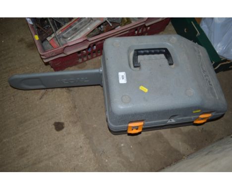 A Ryobi chainsaw in carrying case