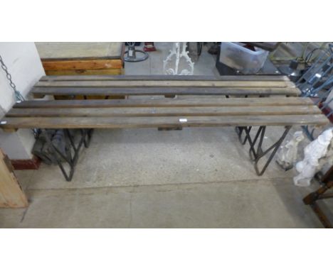 A pair of folding Army issue benches 