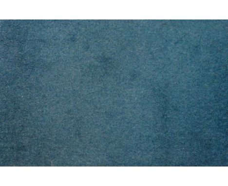 TWO SECTIONS OF TEAL COLOURED CARPET 314cm x 124cm and 395cm x 124cm (From Veronika's Flat)