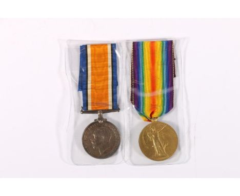 WWI medal pair of S40960 and 4503 Private William G Mackay of the 7th Battalion Cameron Highlanders, husband of Christina Mac