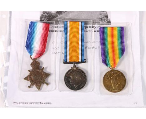 WWI medal trio of M2 049118 Private John McInnes of the 176th Company Army Service Corps, attended 12th Ammunition Sub Park, 