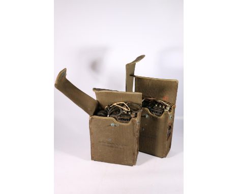 Two United States of America US army signal corps field telephones EE-8-B, in canvas carry cases 