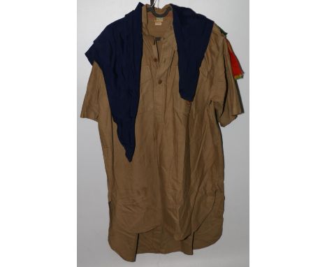 Boy Scouts shirt with Trailtex of England label and "M H ORDE" label having OXFORD UNIVERSITY ROVERS cloth shoulder title, BO