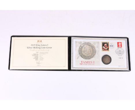 Harrington &amp; Byrne "2019 King James I Silver Shilling Coin Cover" comprising UNITED KINGDOM James I (1603-1625) silver sh