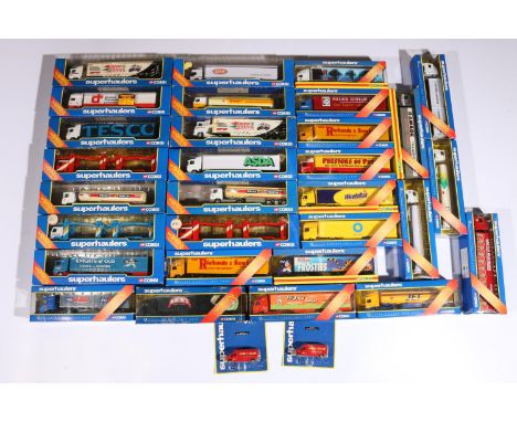 32 Corgi Superhaulers 1:64 scale diecast model vehicles including 59569 Asda, TY81712 James Irlam, 65804 Grayston Automotive,