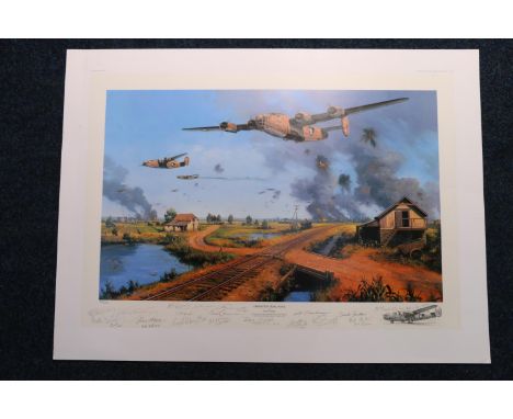 NICOLAS TRUDGIAN (b1959),&nbsp; Operation Tidal Wave,&nbsp; Print, pencil signed limited edition 530/600, bearing seventeen f