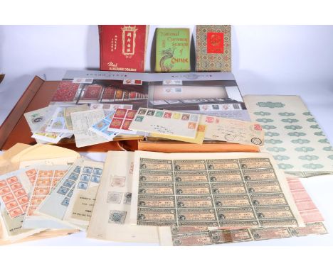 CHINA stamp collection, mostly loose or hinge mounted on card, blocks including 1913 16c olive 2x4.5, 15c blue 2x4.5, 13c bro