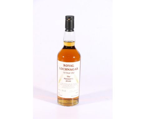 ROYAL LOCHNAGAR 10 year old single malt Scotch whisky, bottled in January 2006 by Diageo for The Manager's Dram range, bottle