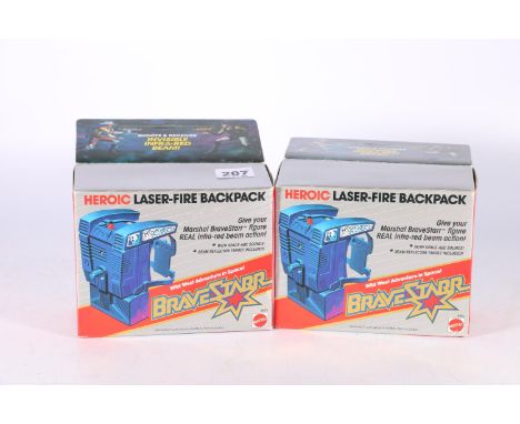 2 Mattel 3154 BraveStarr Heroic Laser Fire Backpacks, boxed, appears unopened&nbsp; 